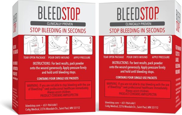 BleedStop First Aid Powder for Blood Clotting, Trauma Kit, ...