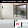 Door Stoppers Security Bar 2 Pack - Heavy Duty Door Jammer -...