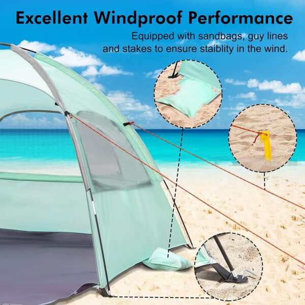 WhiteFang Beach Tent Anti-UV Portable Sun Shade Shelter for ...