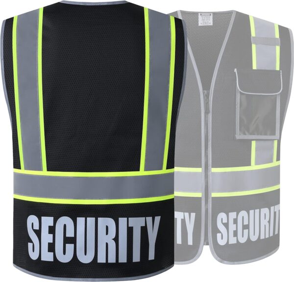 Security Vest for Men Women Reflective Safety Vest with 5 Po...