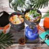 Odoland 6pcs Camping Cookware Mess Kit with Lightweight Pot,...