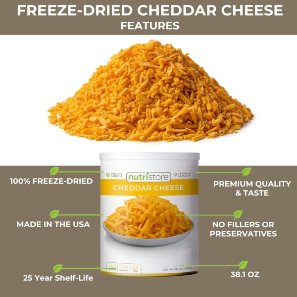 Nutristore Freeze-Dried Cheddar Cheese Shredded | Amazing Ta...