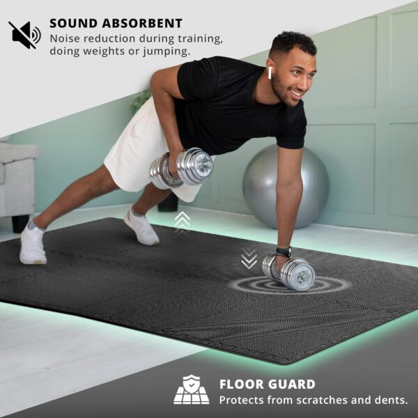 Gym Flooring Set - Interlocking EVA Soft Foam Floor Mat, 18 ...