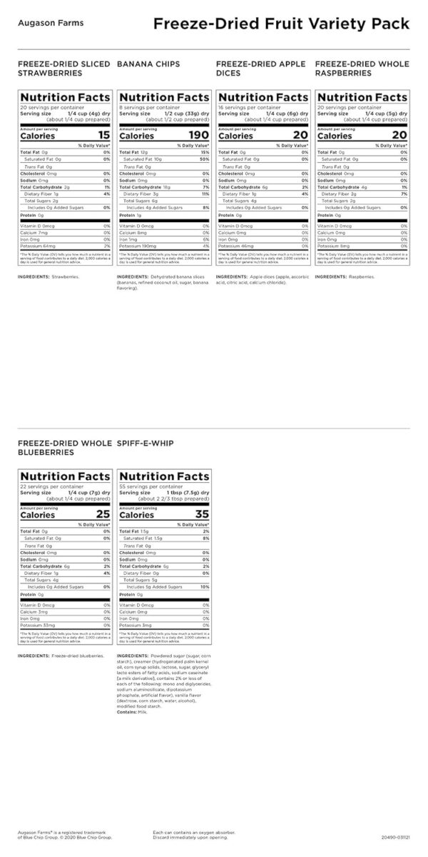 Augason Farms Dehydrated and Freeze-Dried Fruit Variety Pail...