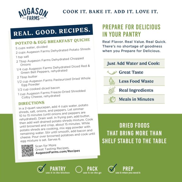 Augason Farms Dehydrated Potato Shreds Can, Emergency Food S...