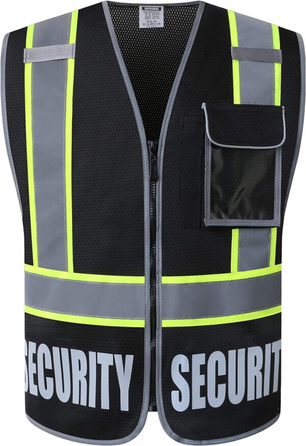 Security Vest for Men Women Reflective Safety Vest with 5 Po...