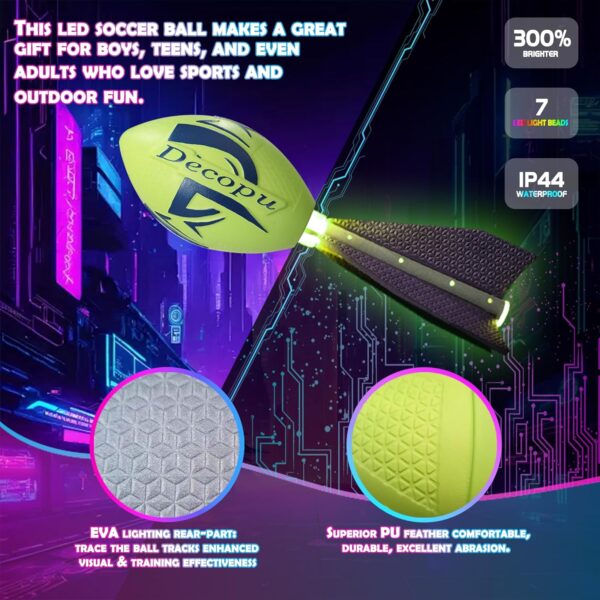 2025 Latest Light Up Football-Glow in The Dark Ball-Recharge...