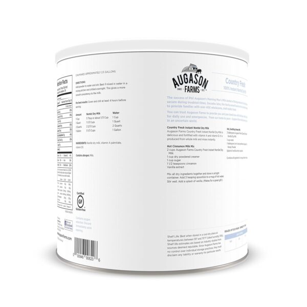 Augason Farms Country Fresh Instant Nonfat Dry Milk Can, Eme...