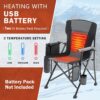 Heated Folding Camping Chair Portable for Outdoor Sports, Fu...