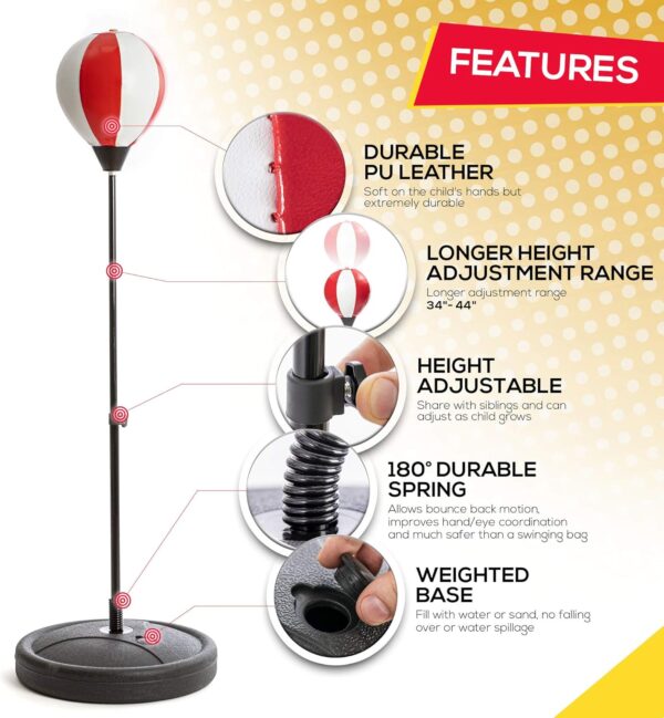 Whoobli Punching Bag for Kids Incl Boxing Gloves | 3-10 Year...