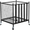 VEVOR Rolling Sports Ball Storage Cart, Lockable Basketball ...