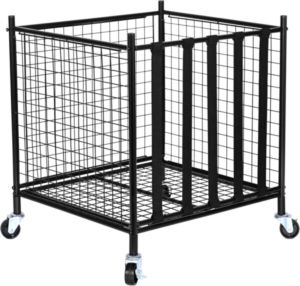 VEVOR Rolling Sports Ball Storage Cart, Lockable Basketball ...