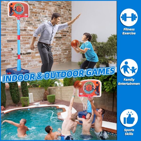 4 in 1 Basketball Hoop for Kids 1-3, 3-5, Toddler Basketball...
