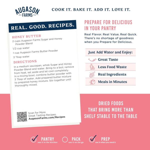 Augason Farms Sugar & Honey Powder Blend Can, Emergency Food...