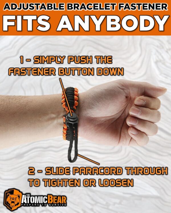 Atomic Bear Paracord Bracelet (2 Pack) - Adjustable - Fire S...