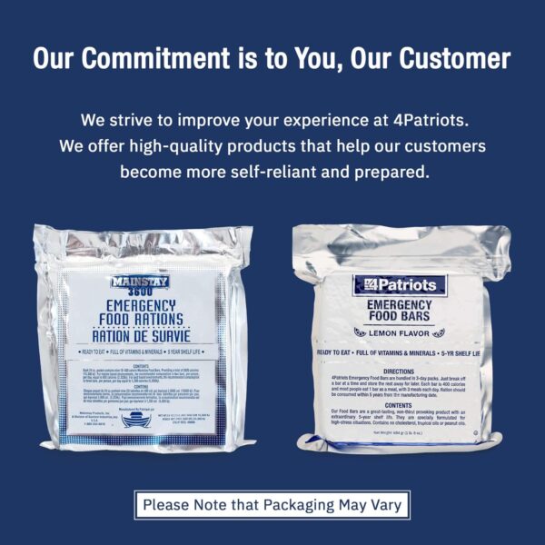 4Patriots Emergency Food Bars: Non-Perishable S.O.S Ration D...
