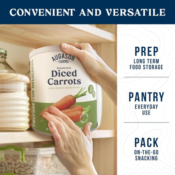 Augason Farms Dehydrated Diced Carrots Can, Emergency Food S...