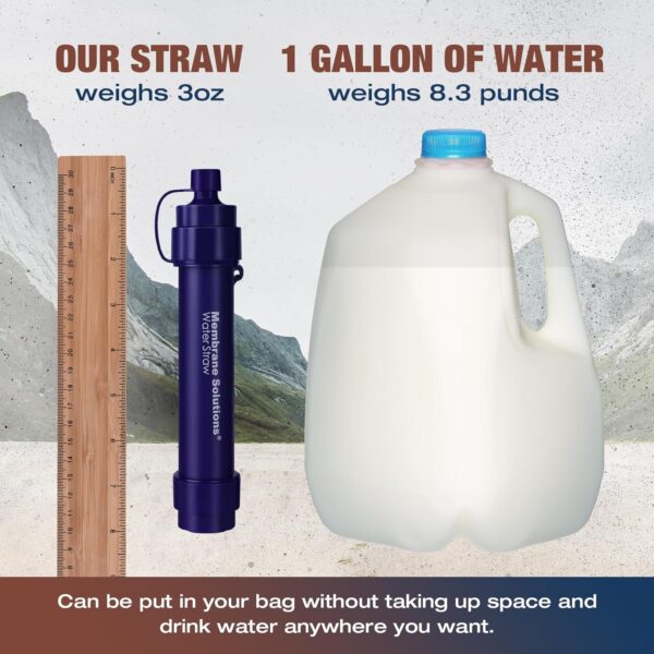 Membrane Solutions Water Filter Straw WS02, Detachable 4-Sta...