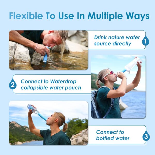 Waterdrop Gravity Water Filter Straw, Camping Water Filtrati...