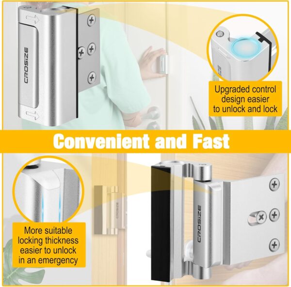 Home Security Door Lock, Upgraded Metal Door Reinforcement L...