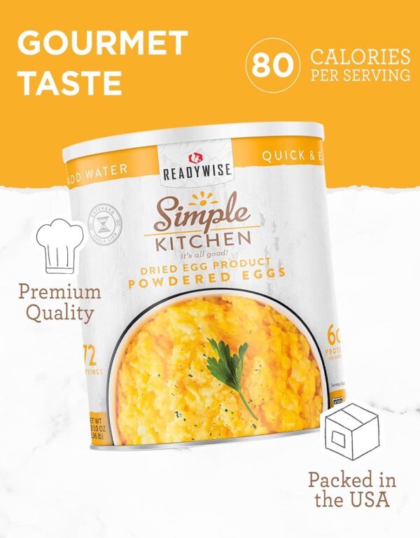 READYWISE - Simple Kitchen, Powdered Eggs, 72 Servings, Emer...