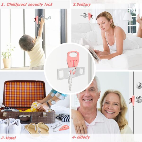 AceMining Portable Door Lock Home Security Door Locker Trave...