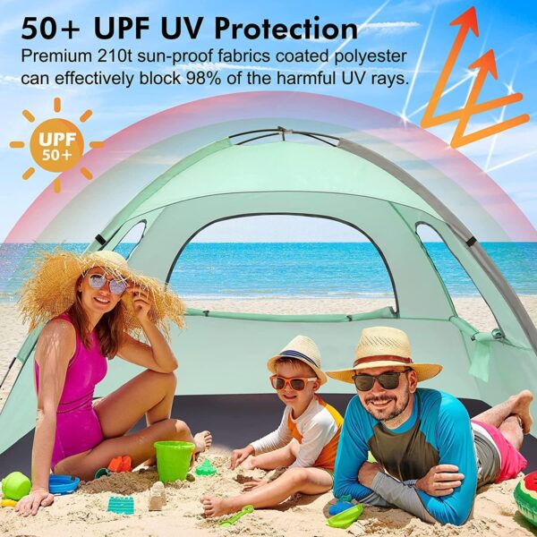 WhiteFang Beach Tent Anti-UV Portable Sun Shade Shelter for ...