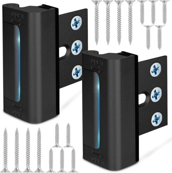 Home Security Door Reinforcement Lock, Upgraded Front Door L...