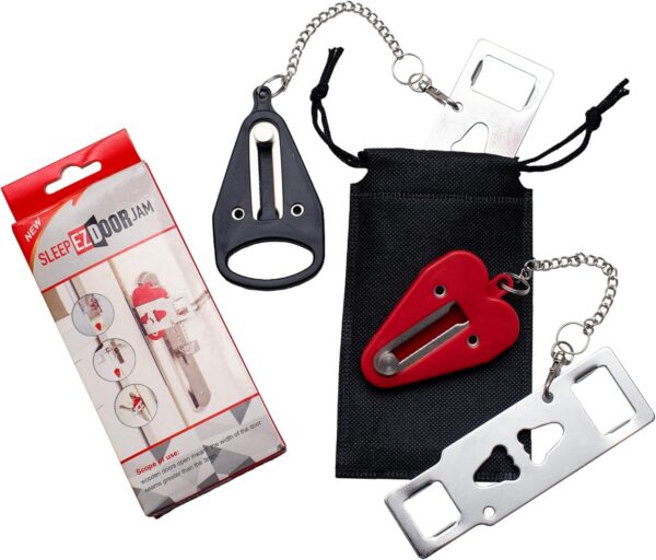 Sleep EZ Portable Door Lock - Set of 2 Travel Door Locks for...