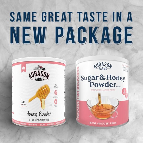 Augason Farms Sugar & Honey Powder Blend Can, Emergency Food...