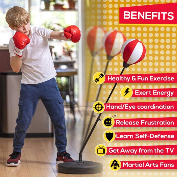 Whoobli Punching Bag for Kids Incl Boxing Gloves | 3-10 Year...