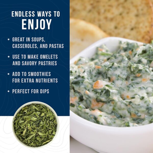 Augason Farms Dehydrated Spinach Flakes Can, Emergency Food ...