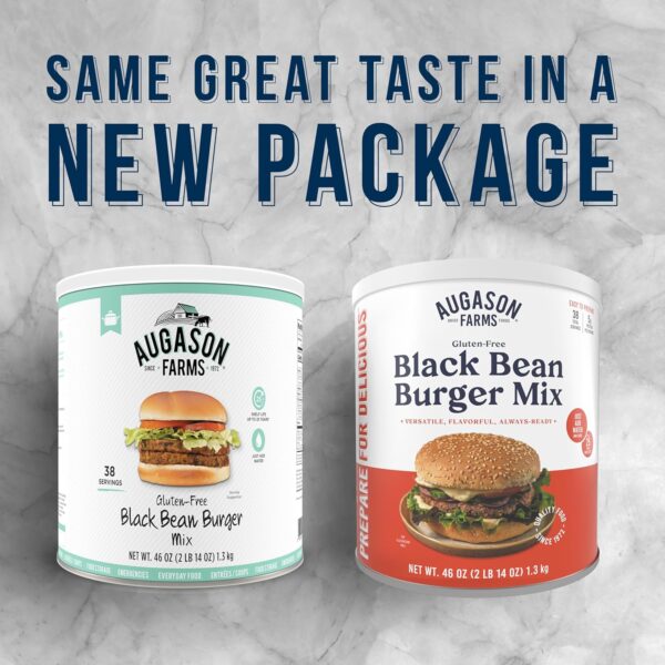 Augason Farms Black Bean Burger Mix Can, Certified Gluten Fr...