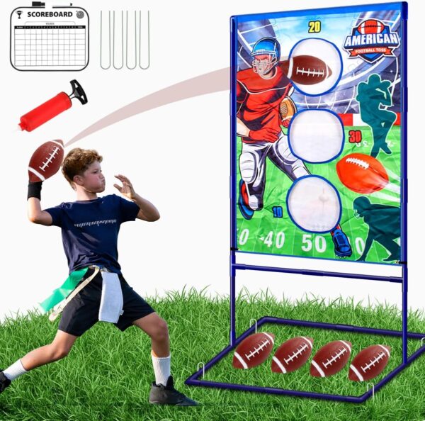 Football Toss Game with 4 Inflatable Balls, Football Throwin...