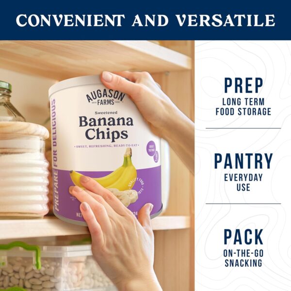 Augason Farms Sweetened Banana Chips Can, Emergency Food Sup...