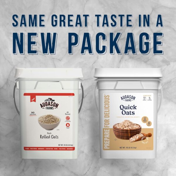 Augason Farms Quick Rolled Oats 4-Gallon Pail, Emergency Foo...