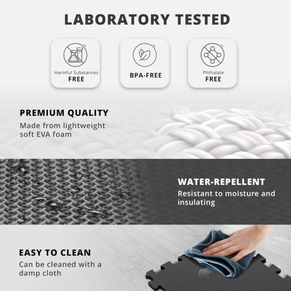Gym Flooring Set - Interlocking EVA Soft Foam Floor Mat, 18 ...