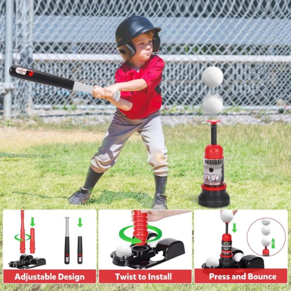 T Ball Set, Tee Ball Set for Kids 3-5 with 6 Large Baseballs...