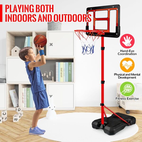 Kids Basketball Hoop with Stand, Adjustable Basketball Set, ...