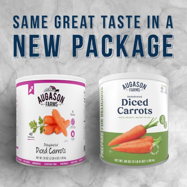 Augason Farms Dehydrated Diced Carrots Can, Emergency Food S...
