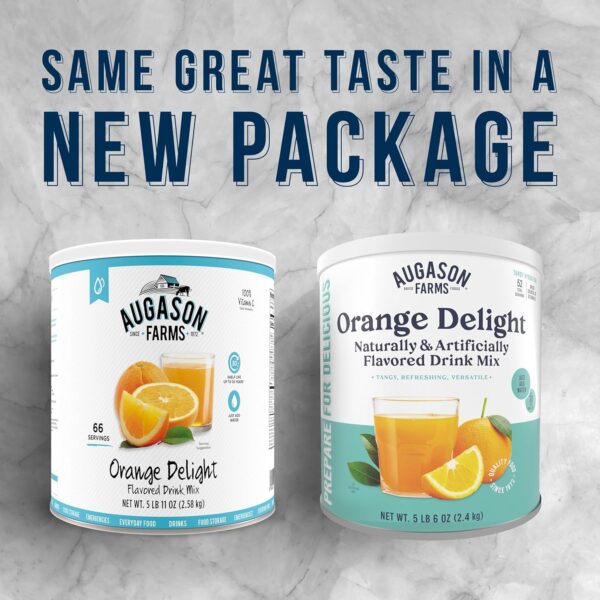 Augason Farms Orange Delight Drink Mix Can, Emergency Food S...