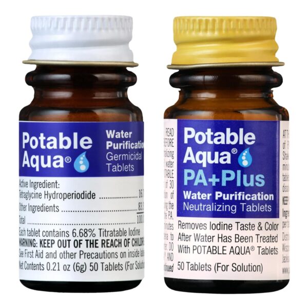 Potable Aqua Water Purification Tablets with PA Plus, Portab...