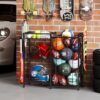 Sports Equipment Organizer, Ball Storage Rack with Elastic S...