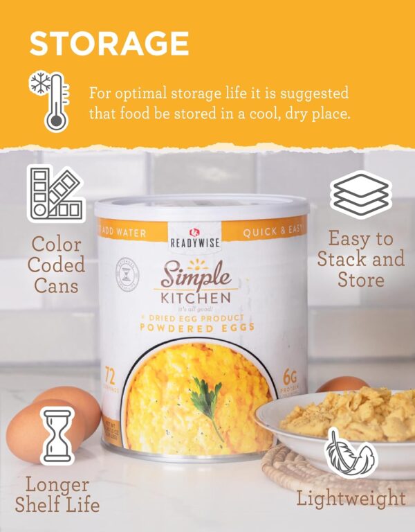READYWISE - Simple Kitchen, Powdered Eggs, 72 Servings, Emer...