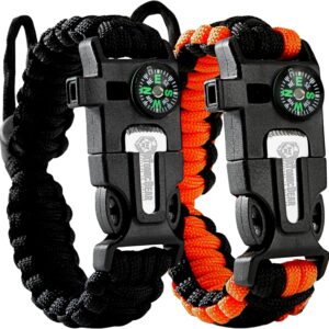 Atomic Bear Paracord Bracelet (2 Pack) - Adjustable - Fire S...