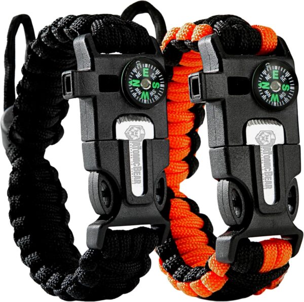 Atomic Bear Paracord Bracelet (2 Pack) - Adjustable - Fire S...