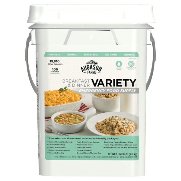 Augason Farms Breakfast and Dinner Variety Pail Emergency Fo...