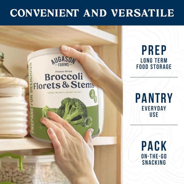 Augason Farms Freeze Dried Broccoli Florets & Stems Can, Eme...