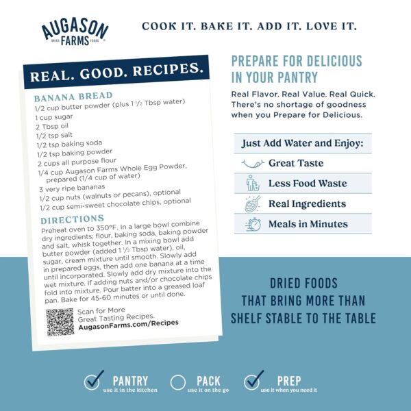 Augason Farms Butter Powder Can, Emergency Food Supply, Ever...