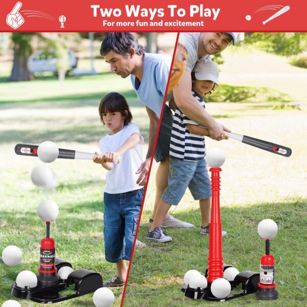 T Ball Set, Tee Ball Set for Kids 3-5 with 6 Large Baseballs...